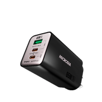 MICRODIA SMARTCube™ Nano 65W Tri Port GaN Wall Charger - Black