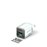 MICRODIA SMARTCube™ Nano 30W Dual Port GaN Wall Charger - White