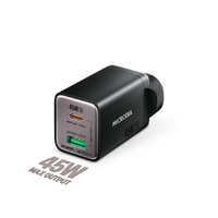 MICRODIA SMARTCube™ Nano 45W Dual Port GaN Wall Charger - Black