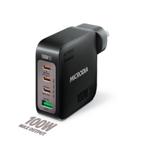 MICRODIA SMARTCube™ Nano 100W 4 Port GaN Wall Charger - Black