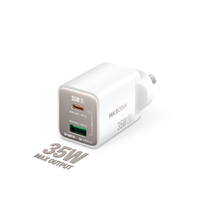 MICRODIA SMARTCube™ Nano 35W Dual Port GaN Wall Charger - White