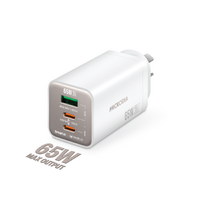 MICRODIA SMARTCube™ Nano 65W Tri Port GaN Wall Charger - White