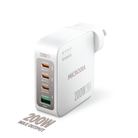 MICRODIA SMARTCube™ Nano 200W 4 Port GaN Wall Charger - White