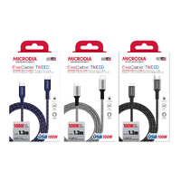 MICRODIA ExeCable™ Tweed PD100W USB-C to USB-C Cable