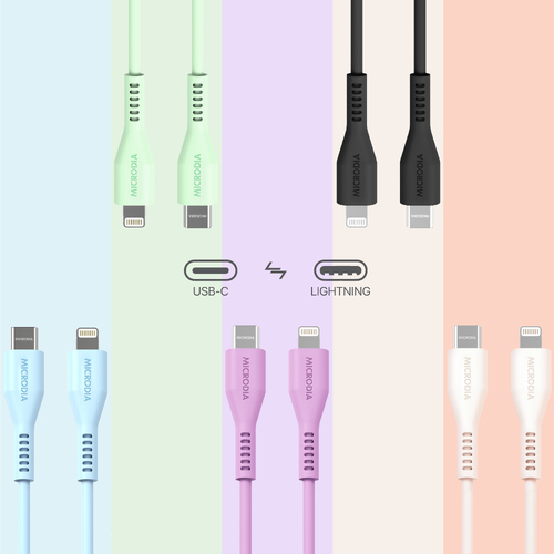 MICRODIA Fruitywire™ Liquid Silicon PD60W USB-C to Lightning Cable